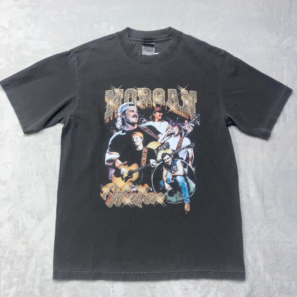 Morgan Wallen T-Shirt Size‎ Medium Gray Graphic Print Country Music Thick
